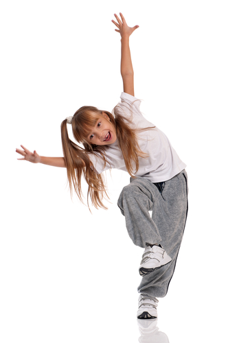 A young girl dancing